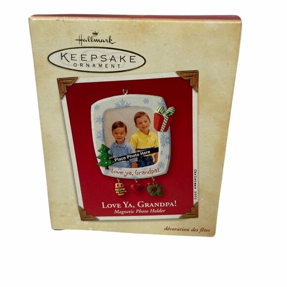 Hallmark Keepsake Ornament Love Ya Grandpa Photo Holder Magnetic 2003 - Picture 1 of 3